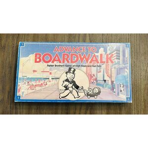 New 1985 Advance To Boardwalk Board Game Parker Brothers Complete  SEALED PIECES